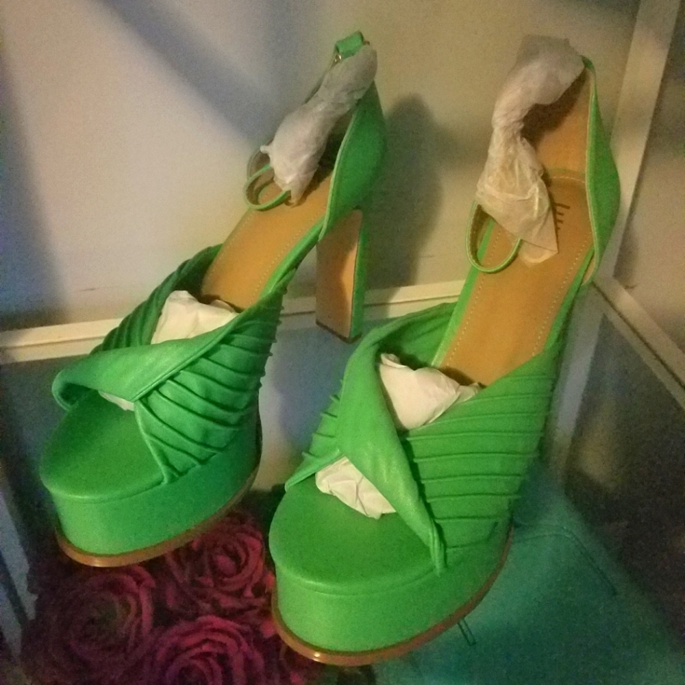 Lime Green Platform Heels